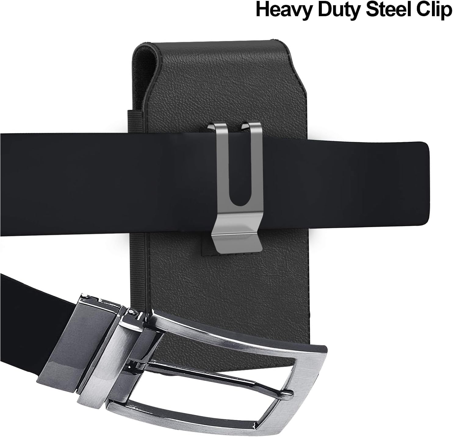 CoverON Holster for Google Pixel 10 9 Pro XL 9a / 8 Pro 7 Pro 6 Pro/Pixel 7 6 5A 4A 4 XL, Cell Phone Case Belt Clip Magnetic Close Carrying Vertical Leather Pouch (Fits with Otterbox or Any Case on) - Image 4