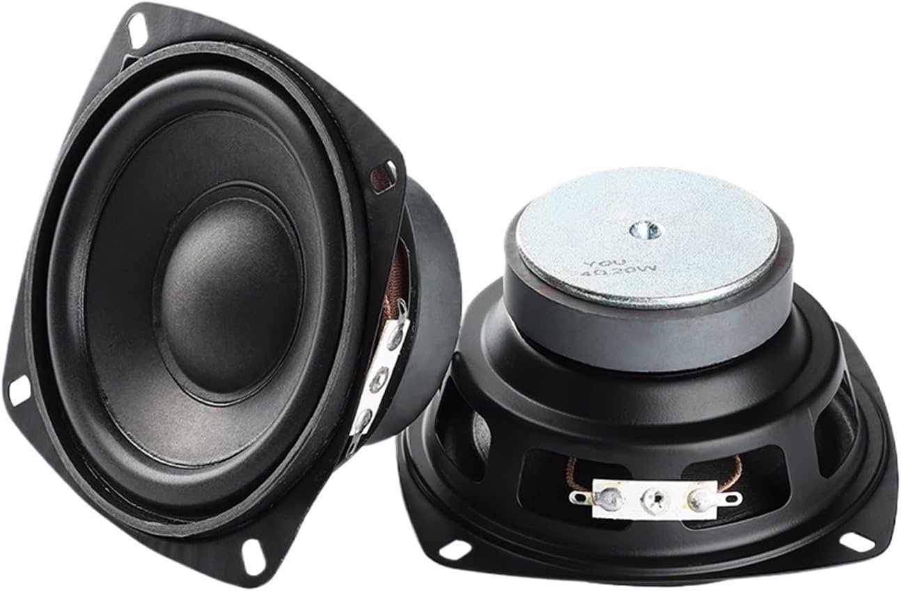 2 Piezas Altavoces 4 Pulgadas 4 Ohm 20W Rango Completo