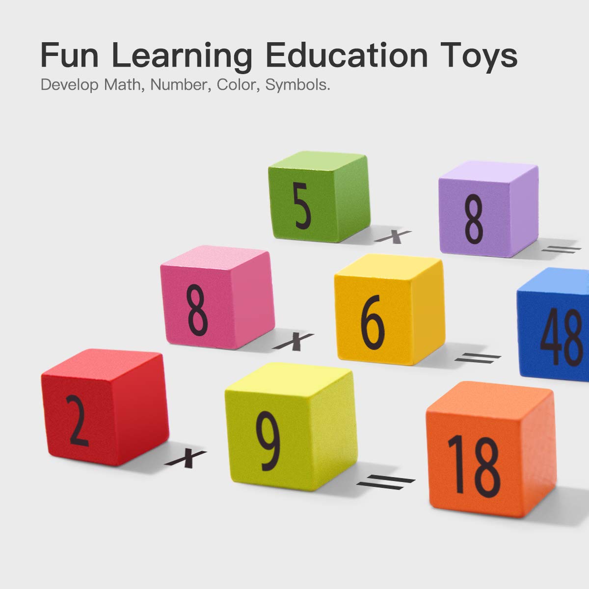 ROBUD Wooden Multiplication Table - 100 Counting Blocks Montessori Math Toy