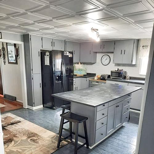 Miniatura 5 de A La Maison Ceilings R24 Line Art - Azulejo de techo de espuma (384 pies cuadradoscaja), paquete de 144, color blanco liso