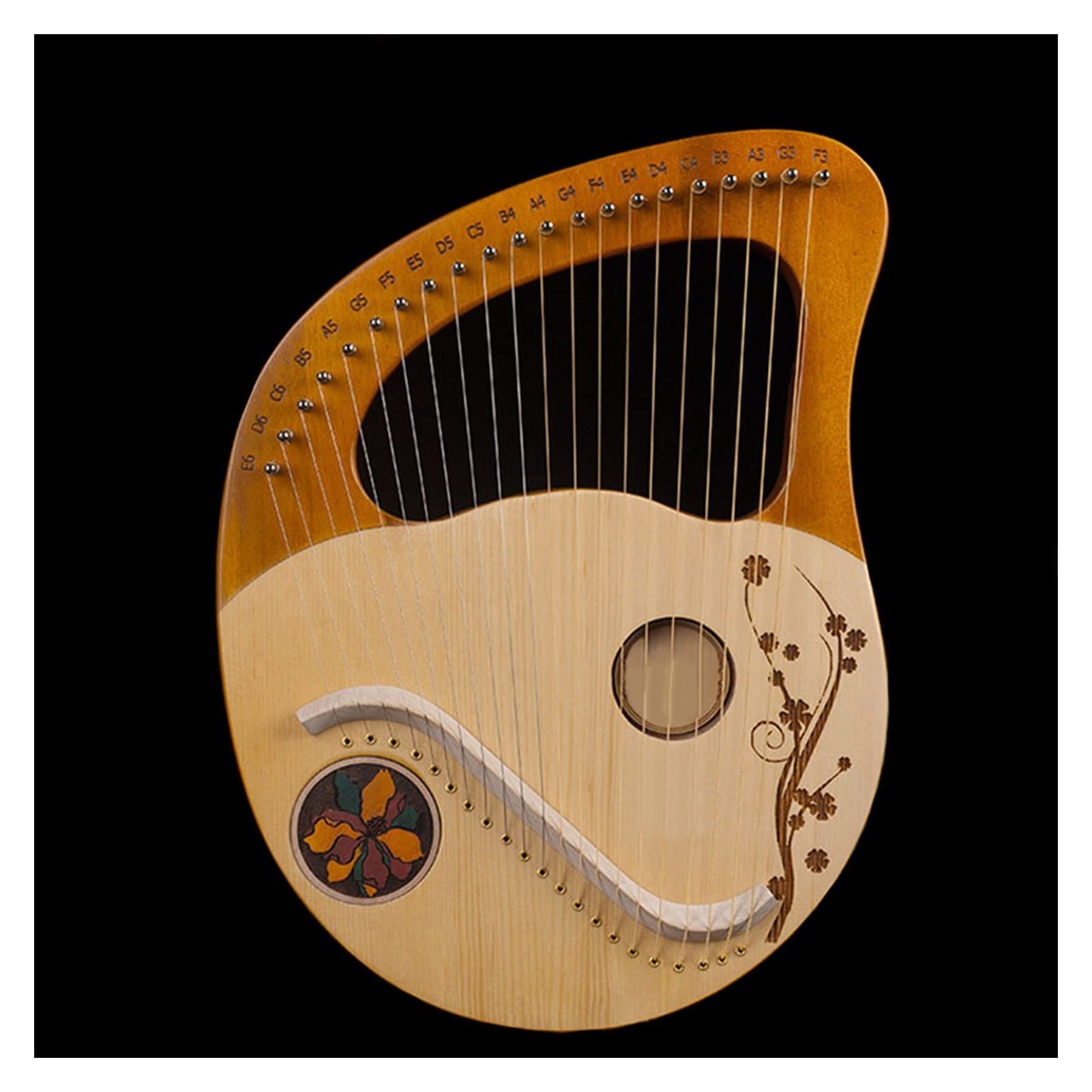 21 Saiten Leier Harfe Aus Holz Mahagoni Musikinstrument Mit Ersatzsaiten Stimmschlüssel Harfen-Saiteninstrument