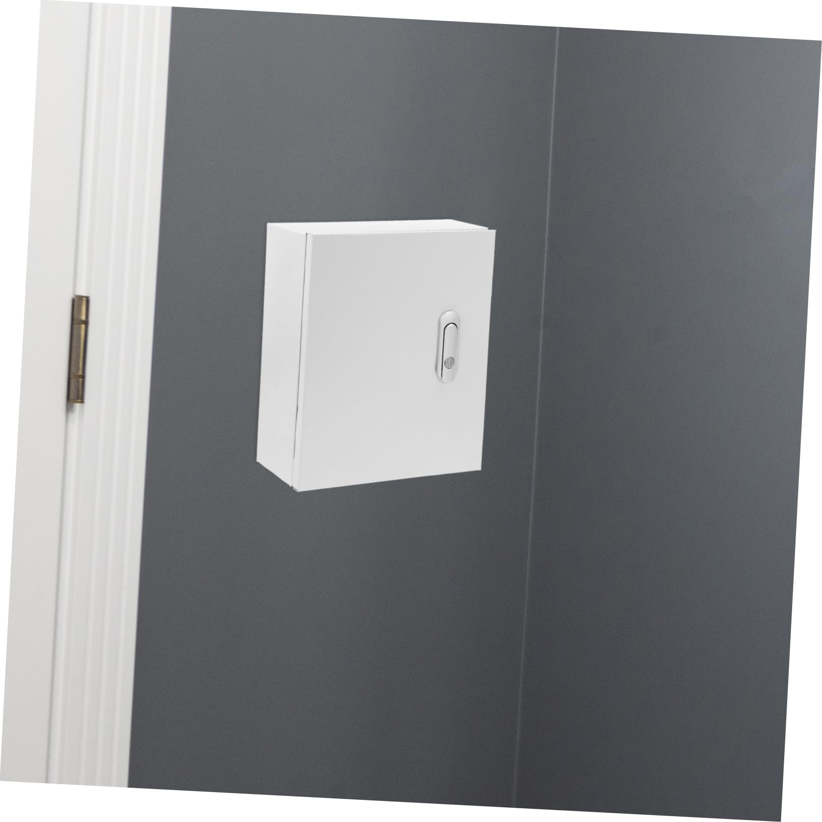 Armadietto Elettrico da Muro in Acciaio Inox Bianco per Controllo | Cassetta Elettrica da Esterno, Sportello Incernierato Serratura Lunga, Struttura Rinforzata per Componenti