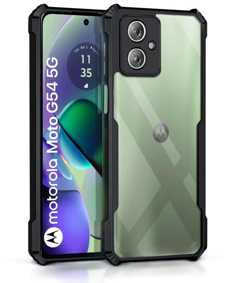 WOW IMAGINE Shock Proof Clear Protective Back Case for Motorola Moto G54 5G | Moto G64 5G - AirEDGE Technology | 360 Degree Camera Protection | Transparent Hybrid Back Case Mobile Cover - Black (B0CJMB1YQJ) Amazon Price History, Amazon Price Tracker