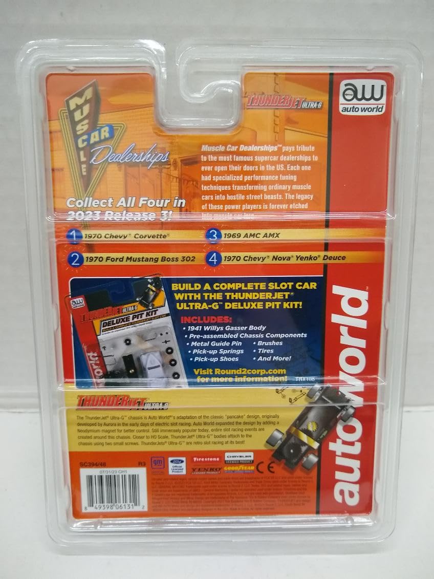 Auto World SC394-3A Muscle Car Dealerships 1969 AMC AMX HO Scale Electric Slot Car - Red with Gold