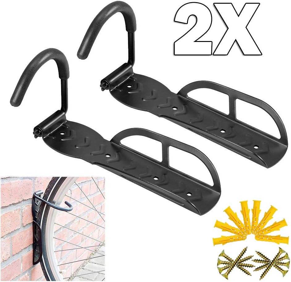 TMZ 2X STEEL BICYCLE STORAGE WALL MOUNTED MOUNT HOOK RACK HOLDER HANGER STAND