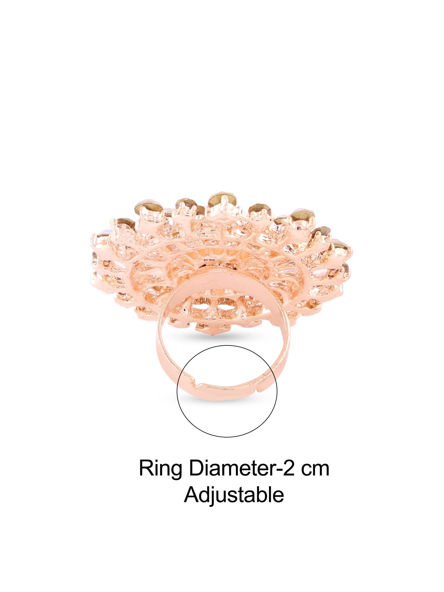 Austrian Diamond & Pearl Adjustable Finger Ring