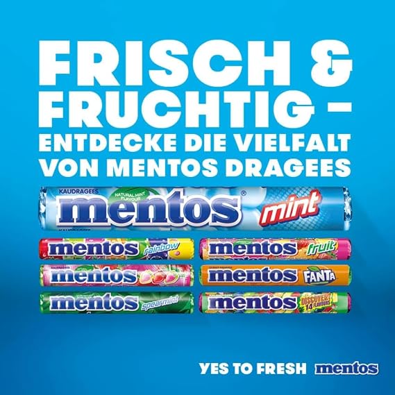 Mentos Mint Chewy Dragees 38 g (Pack of 40)