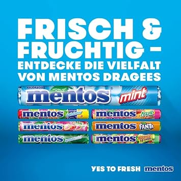 Mentos Mint Chewy Dragees 38 g (Pack of 40)