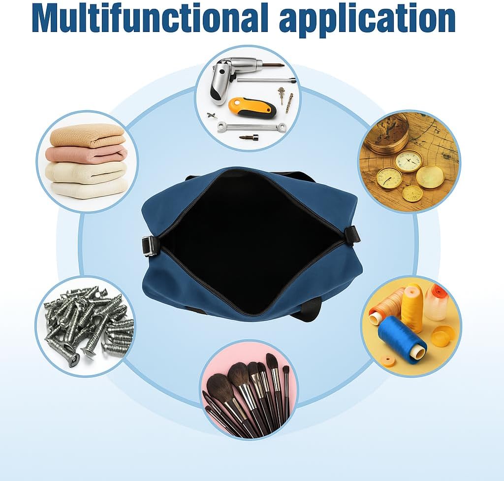 Small Tool Bag,Close Top Wide Mouth Tool Organizer Bag,Large Capacity Tool Bags for Men,Canvas Tool Storage Bag for Storage Handbag for Screwdrivers,Wrench,Pliers Hand Tools (Royal Blue, 20 Inch)