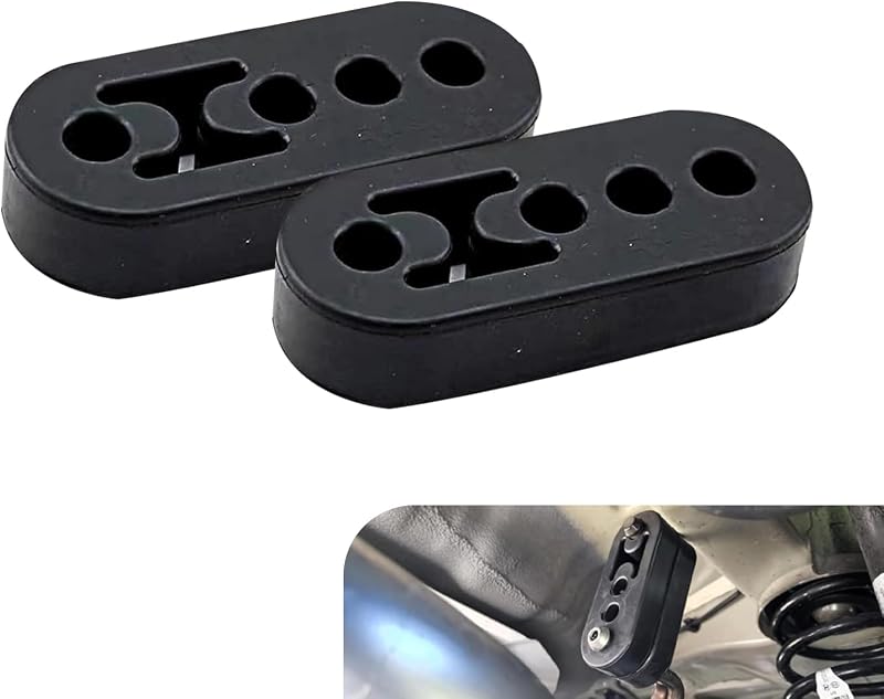 Suporte de borracha do escapamento Hugwits com 4 furos ajustáveis – Pacote com 2