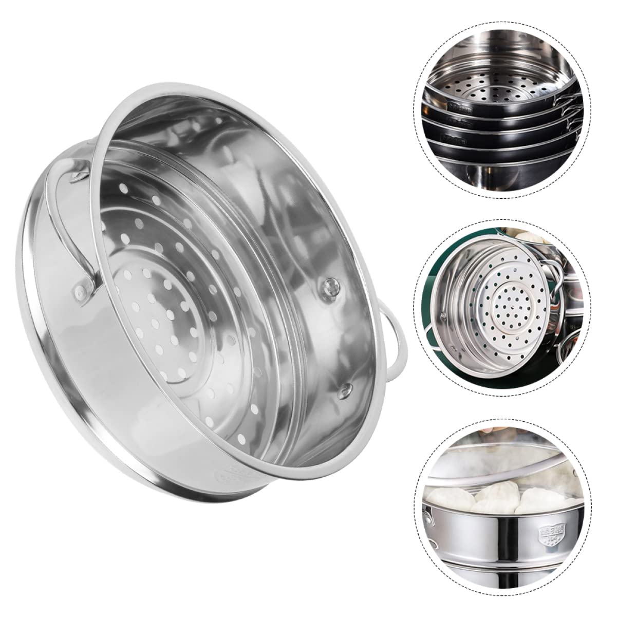 Cuiseur Vapeur 3 Niveaux En Acier Inoxydable - 276 Cm - Cuiseur Vapeur De Riz Avec Couvercle En