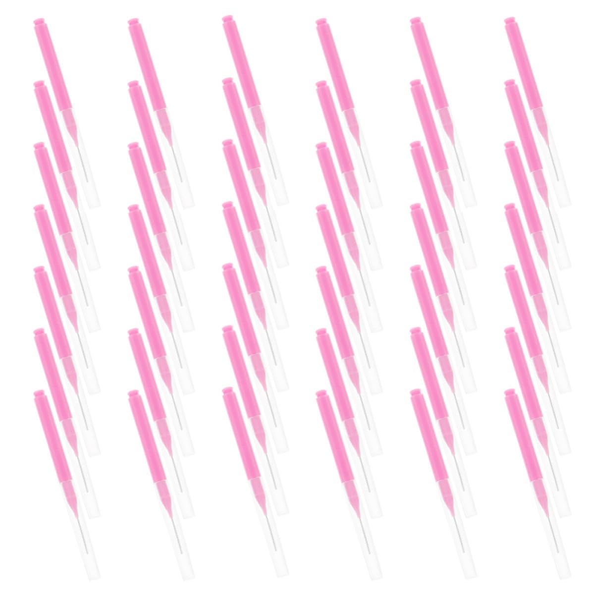 LALAFINA Spazzolini Interdentali e Setole in Acciaio Inossidabile 200 Manico Ergonomico Pezzi Rosa in Pp Riutilizzabili la Pulizia di Denti e Gengive a Casa in Ufficio