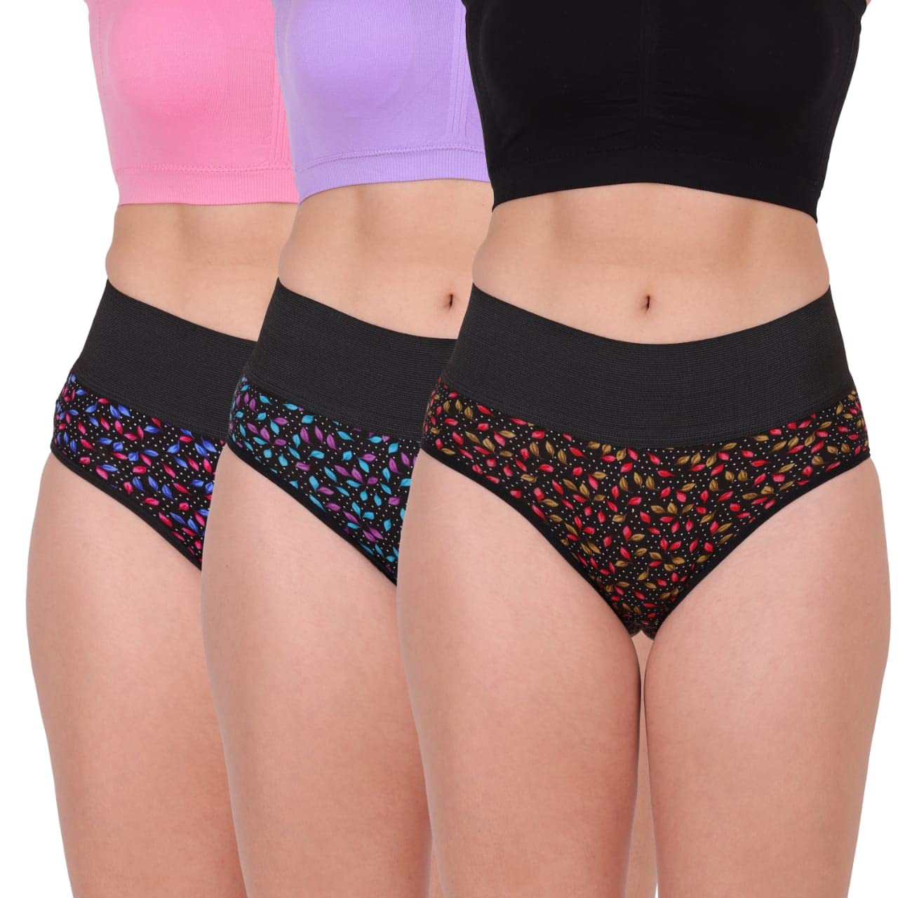 clovin Women's Cotton Tummy Control Panties (Pack of 3)-picture-39
