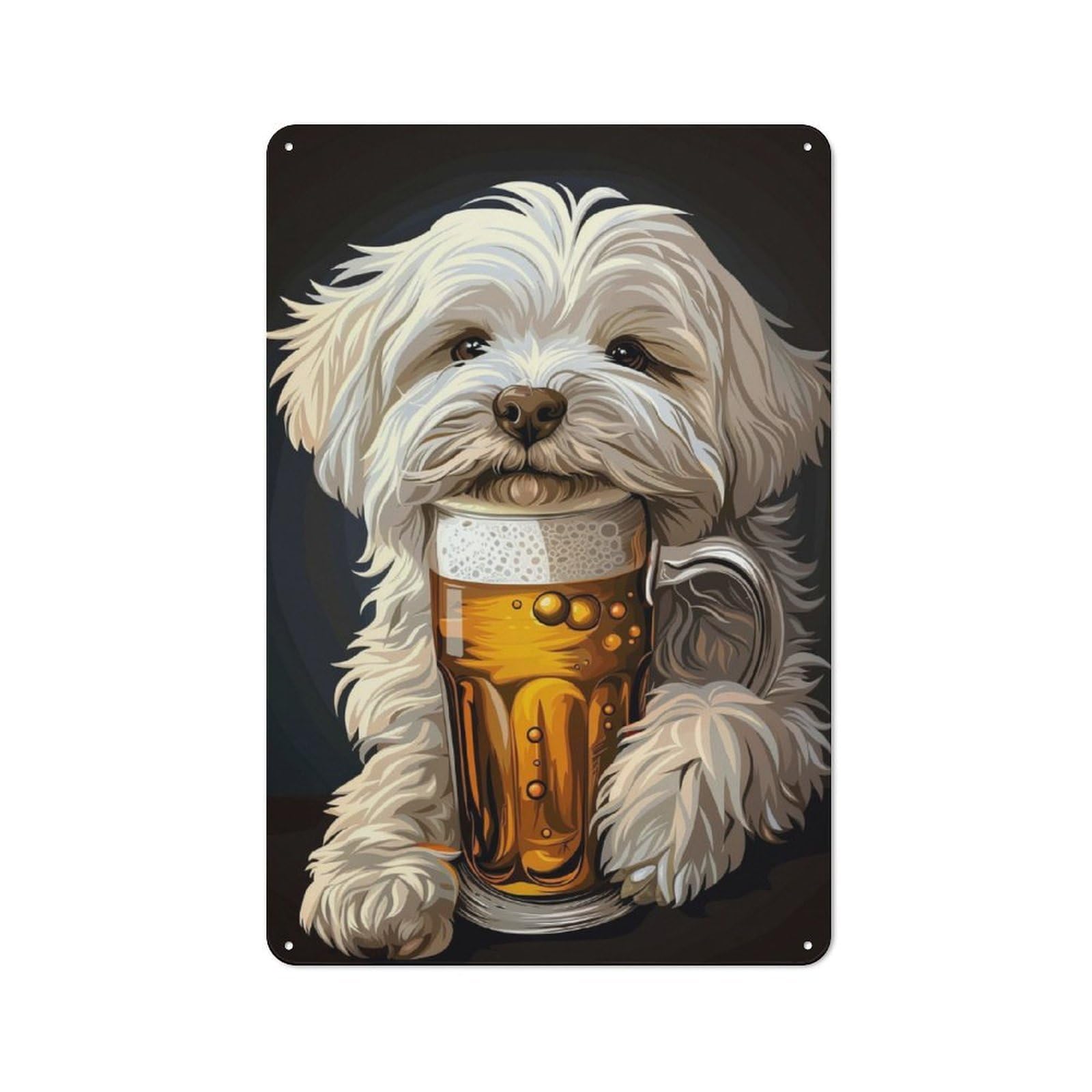 Junmoney Maltese Beer Retro Metal Wall Sign 30X20cm With For Home Bar Wall, A Housewarming Gift For Hosts Who Enjoy Retro Interiors