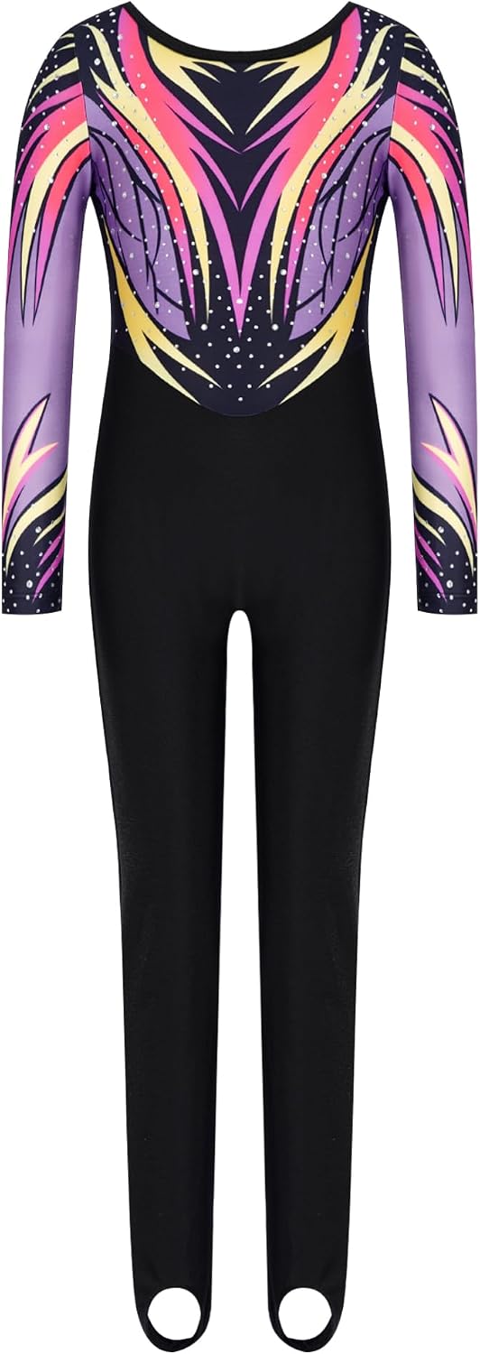 Alvivi Girls Rhythmic Gymnastics Unitard Artistic Dance Leotard