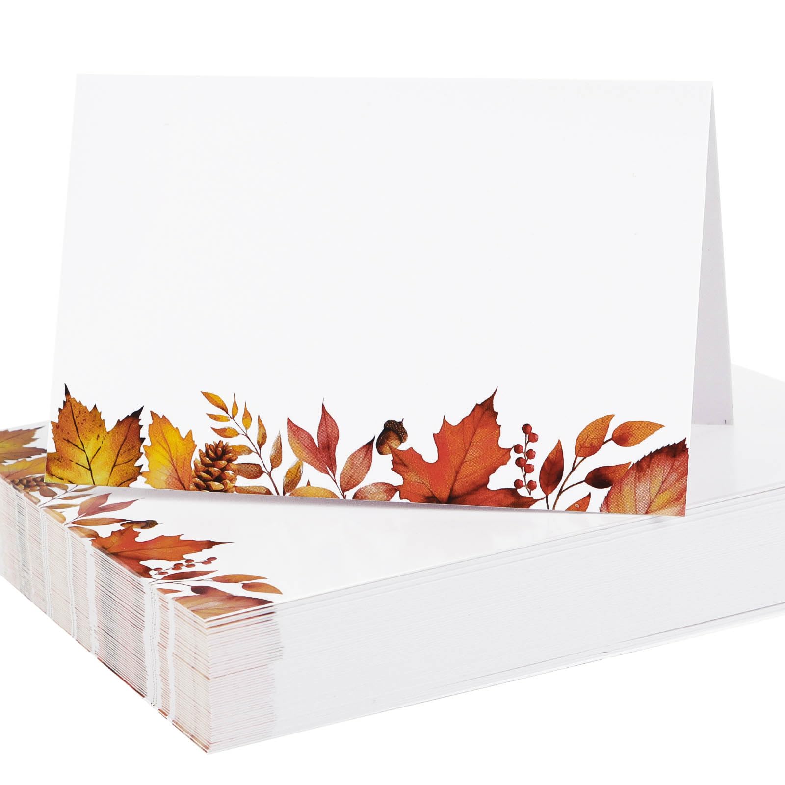 50 Autumn Place Cards, Table Tent Cards for Wedding, Birthday, Thanksgiving