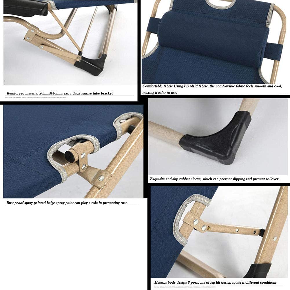 Chaise Longue de Patio Chaise Longue Chaise de gravité Chaise Longue de Jardin inclinable Chaise Longue Pliante Portable Bureau Plus Coton Chaise Longue de Sieste d'hiver Lit Pliant à Double