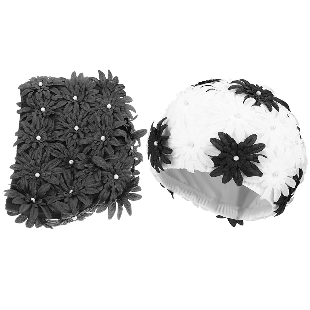 Toyvian Bonnet De Bain Femme Élastique Floral Protection Cheveux Bonnet De Natation Été Piscine