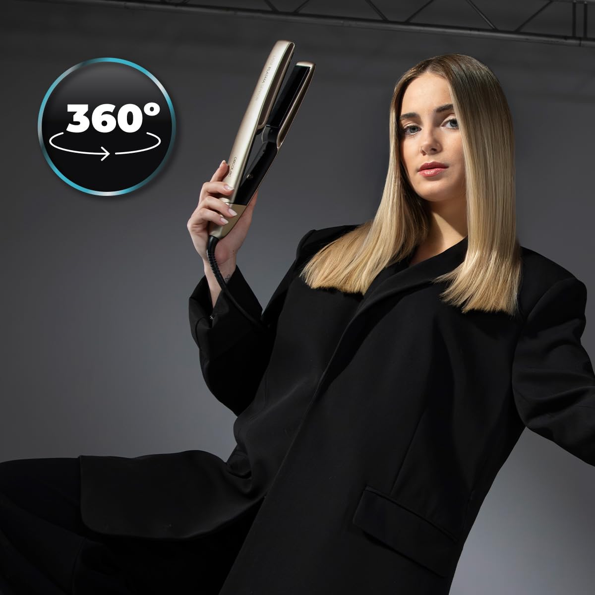 Cecotec Piastra per Capelli Lisse Plasma Sensor. Sensore Intelligente, Piastre Flottanti, Tecnologia Plasma+Sensore, Rivestimento NanoSilk, 160-220 ºC, Punta Fredda, Autospegnimento