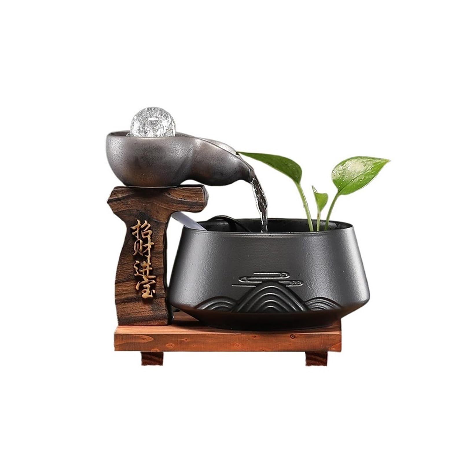 zhangrui1888 Tabletop Fountain Water Fountains Indoor Tabletop Fountain Decor Indoor Waterfall(Gris)