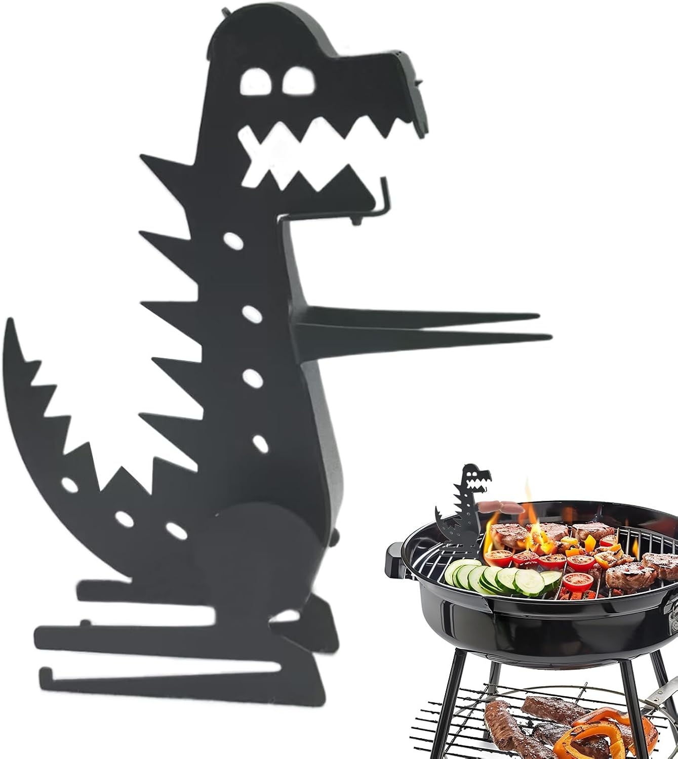 Hot Dog Roaster Funny | Dinosaur Hot Dog Grill Holder - Reusable Barbecue Cooking Utensils Kitchen Accessories for Outdoor Picnics Birthdays Trip Camping Home