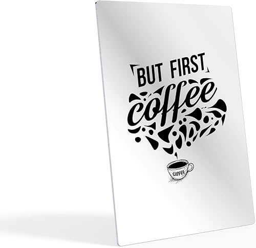 Miniatura 2 de HB Art Design But First Coffee Black and White Quote and Mug Metal Print Wall Art Coffee Bar Decor Coffee Signs Kitchen Wall Decor Dining Room