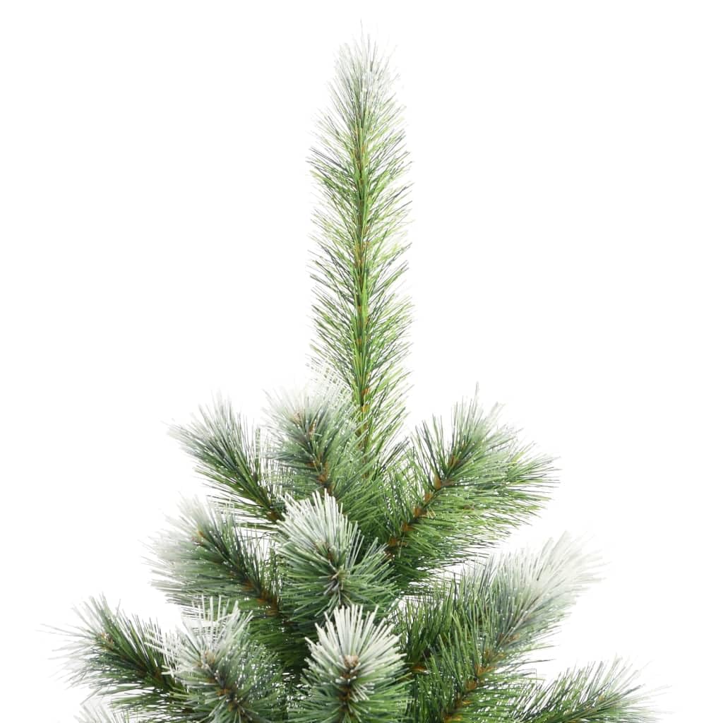 Sztuczne drzewko bożonarodzeniowe, składane, płatkowane śnieg, wysokość 150 cm, realistyczna zieleń i białe PCW, metalowy stojak, do użytku wewnątrz i na zewnątrz, dekoracja świąteczna, łatwy montaż