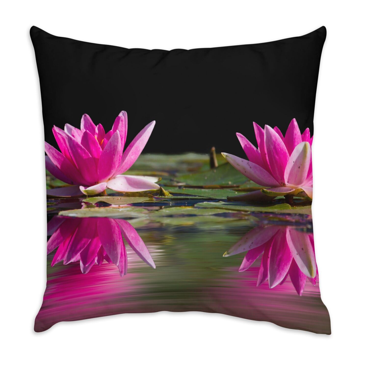 Coussin en Velours Blanc et Fleurs de Lotus pour une Ambiance Salon Zen