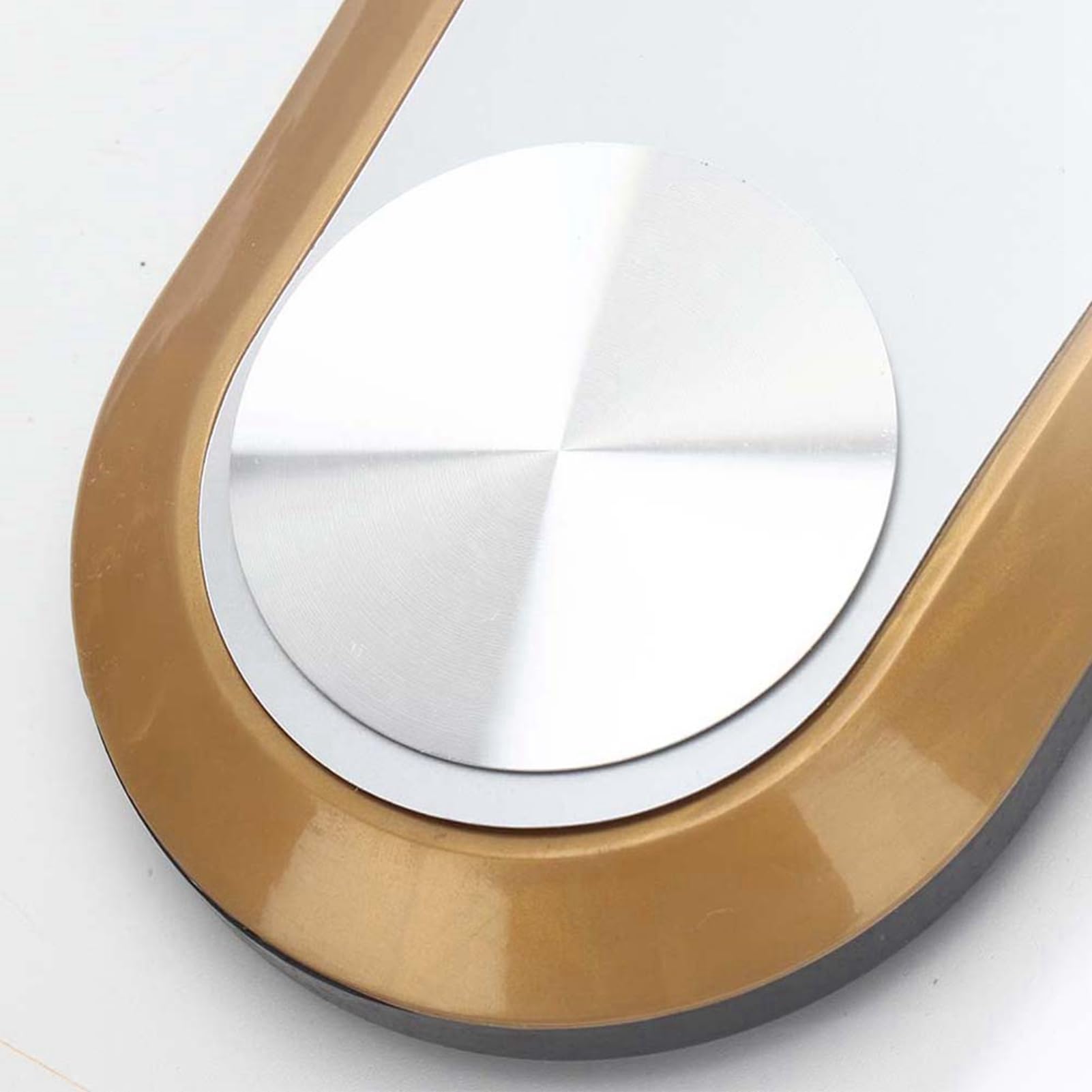 Pongnas Báscula Eléctrica Redonda Inteligente Digital con Pantalla LCD para el Cuerpo, Báscula de Alta Precisión para Gimnasio en Casa, Baño, Vidrio Templado, Dorado, Negro, 330x330x33mm (GOLD)