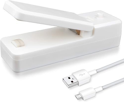 WALTEND Mini sellador de bolsas máquina de sellado portátil para alimentos sellado al vacío recargable de calor rápido para bocadillos de plástico