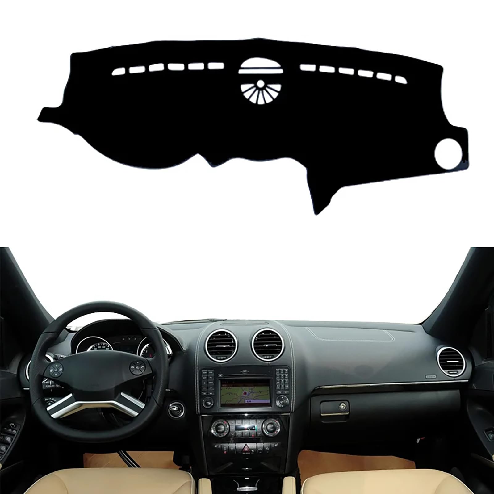 Auto Armaturenbrett Abdeckung Matte für Mercedes Benz M-Class W164 2006 2007 2008 2009 2010 2011, Sonnenschutz Pad Rutschfester Teppich Dash Matte Dashboard Cover Schutzschild,LHD