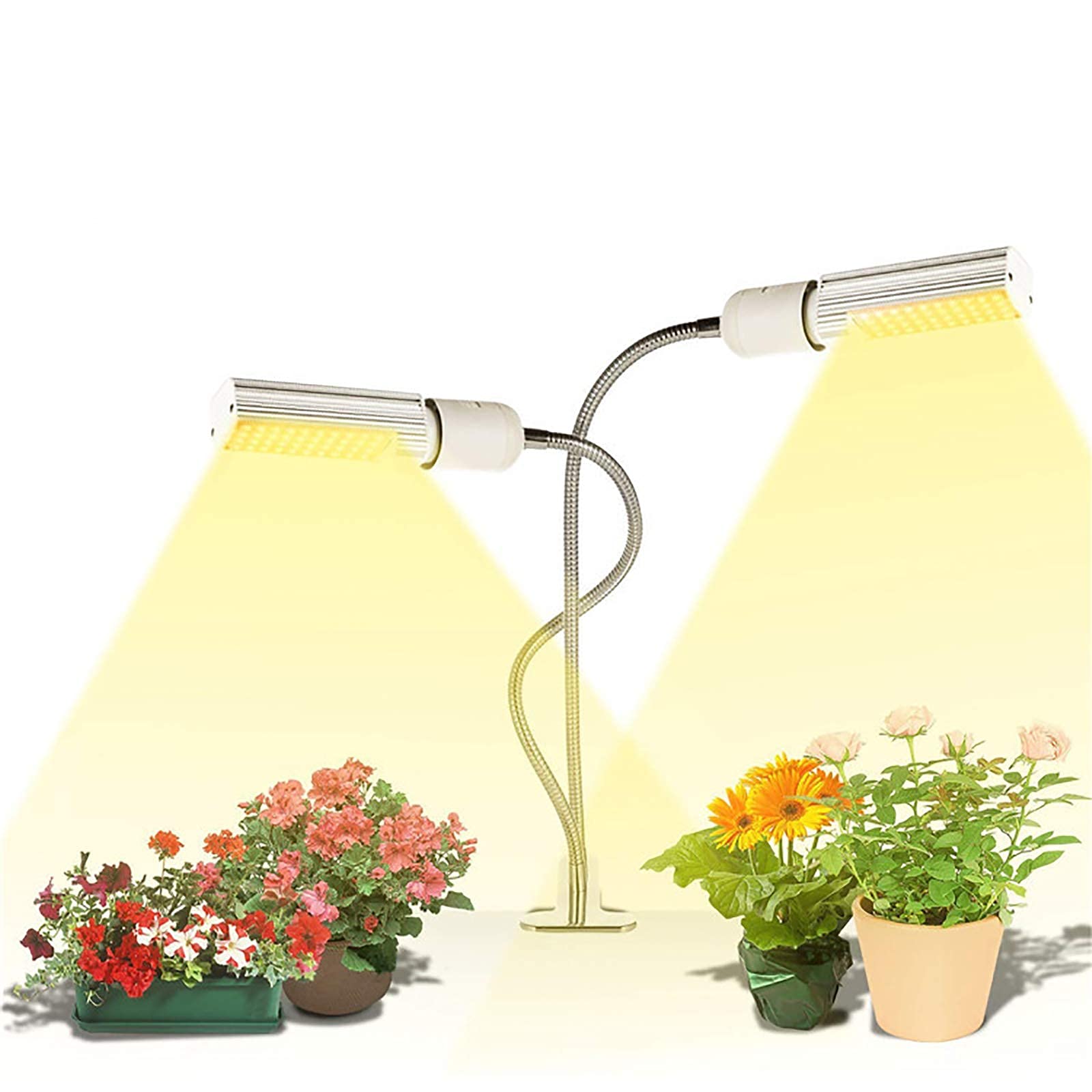 Lampe de culture d'intérieur, lampe de culture LED 45 W, ampoule de croissance à spectre complet super lumineuse de 88 LED pour plantes d'intérieur, lampe de culture de plantes à col de cygne à 360 °