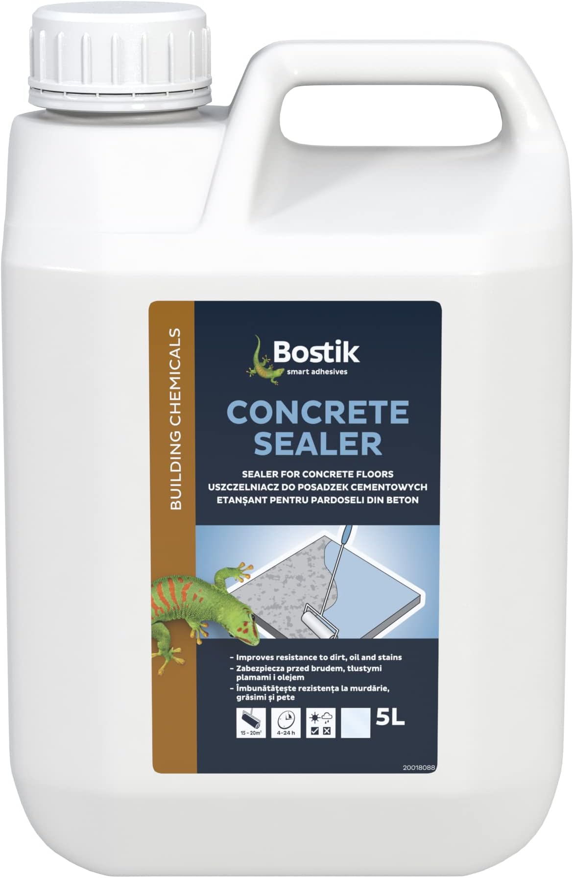 Bostik Concrete Sealer 5L - Quick Drying Waterproof Concrete Sealer for Garage & Utility Floors - Dries Clear