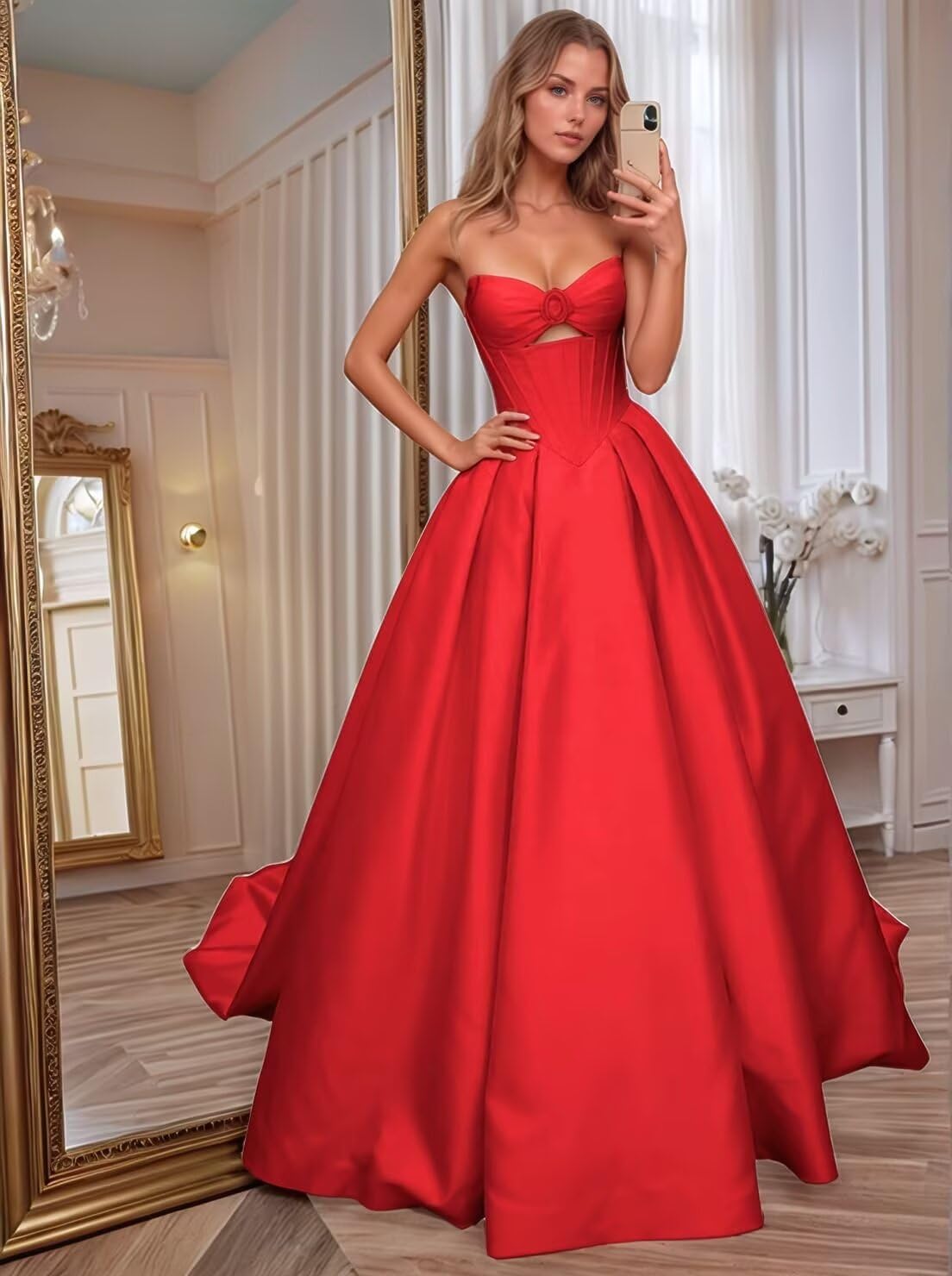 Sonlay Satin Prom Dresses for Women 2026 Strapless Evening Gown Long Formal Pageant Dress