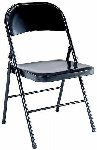 Silla plegable de metal de acero, con marco de acero reforzado, resistente, diseño de doble apoyo, para interiores y exteriores, boda, fiesta,