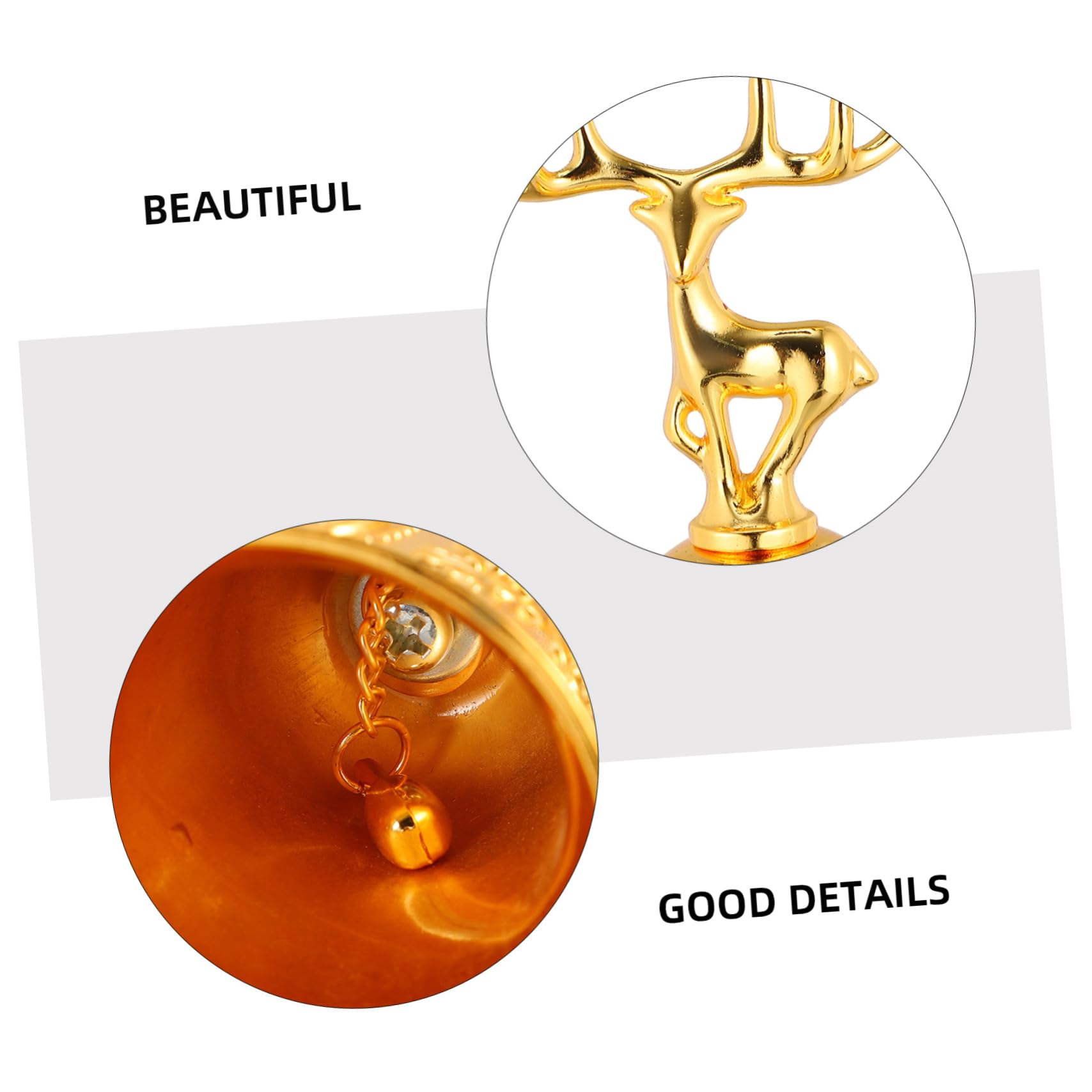 ifundom 2pezzi Campanella Metallo Dorato Per Natale Campanello Decorativo Per Feste Ristoranti e Giochi Ottimo Per Natale e Occasioni Speciali