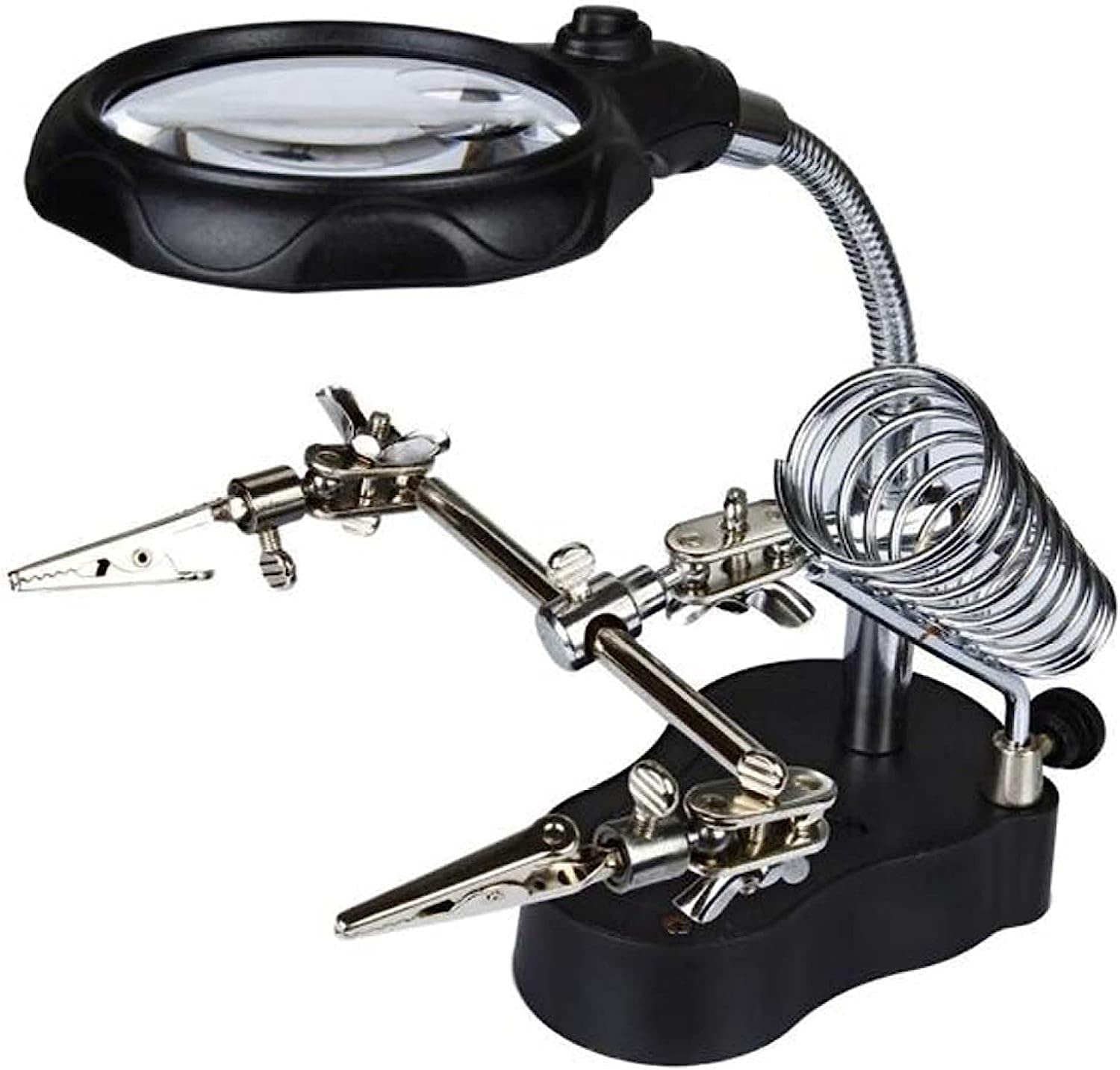 Lupa, lámpara de aumento de 3 aumentos con abrazadera de metal, lupa de joyería, reloj y reparación electrónica, mago