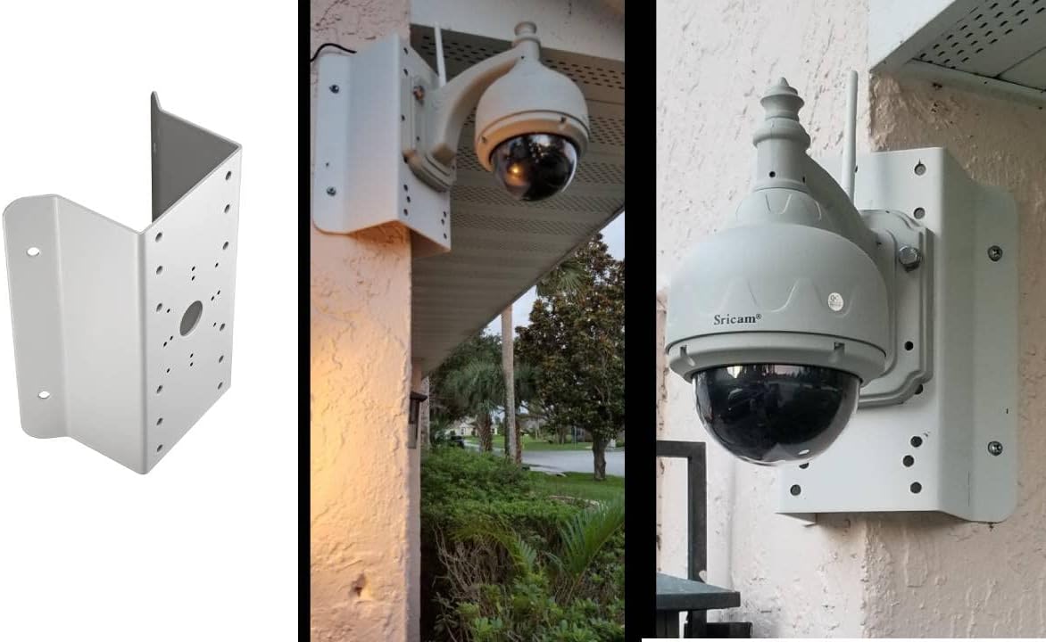 Kenuco cm DS-1276ZJ Universal Corner Bracket Most hik-compatible Wall Mounts Cameras (White 1-pk)