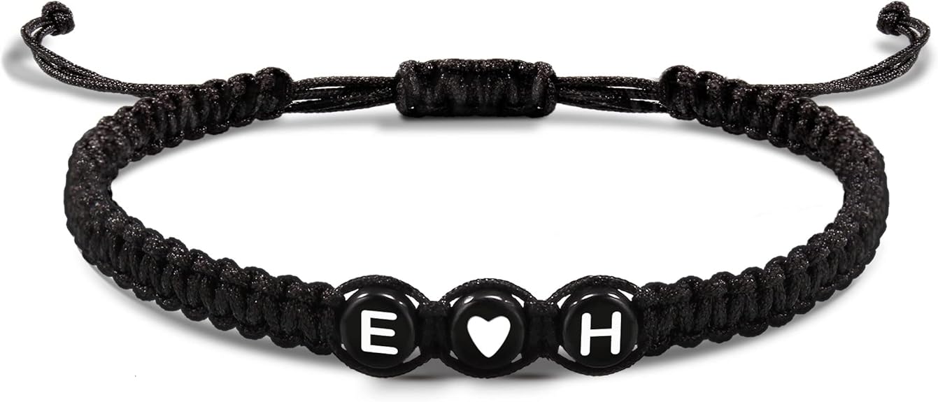 Initial Bracelets for Women Men's Bracelets Gifts for Girlfriend Boyfriend Letter Bracelets I Love You Gifts for Her Him Best Friend Birthday Gift Christmas Jewelry