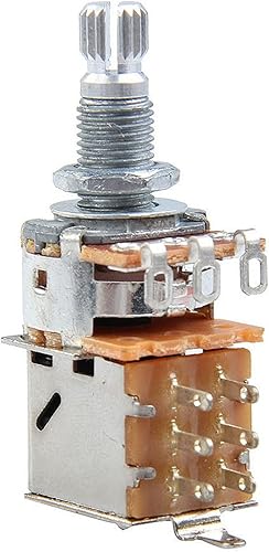 Kigauru Potenciómetro de control de guitarra de empuje para guitarra eléctricabajos, accesorios de pieza de guitarra A500K250K B500K25K (color B500K)