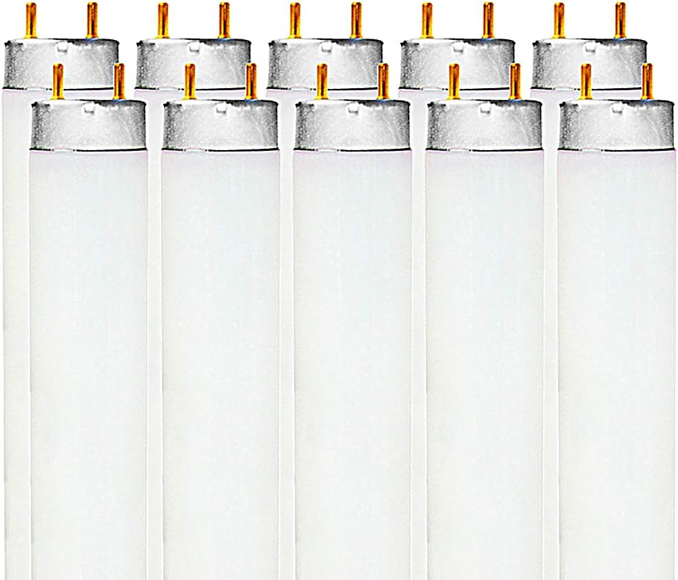 LUXRITE F32T8/841 32W 48 Inch T8 Fluorescent Tube Light Bulb, 4100K Cool White, 2800 Lumens, G13 Medium Bi-Pin Base, LR20732, 10-Pack 10 Count (Pack of 1)