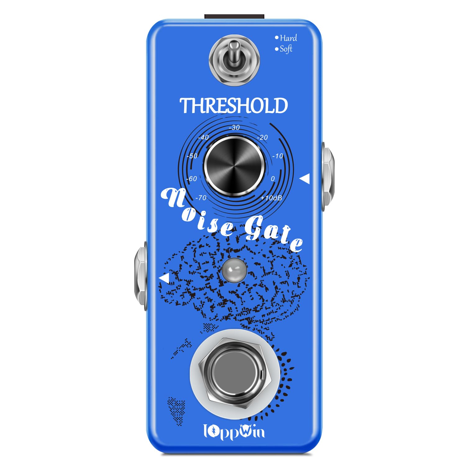 Guitar Noise Gate Pedale, Dual Mode Noise Reduction Guitar Effects Pedal - Hard/Soft Settings, Metal Shell, True Bypass, Ultra-Compact