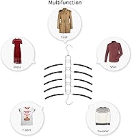 Vista 7 de Nature Smile Paquete de 4 perchas antideslizantes 5 en 1, perchas de metal mágicas que ahorran espacio, perchero de ropa de armario de varias capas