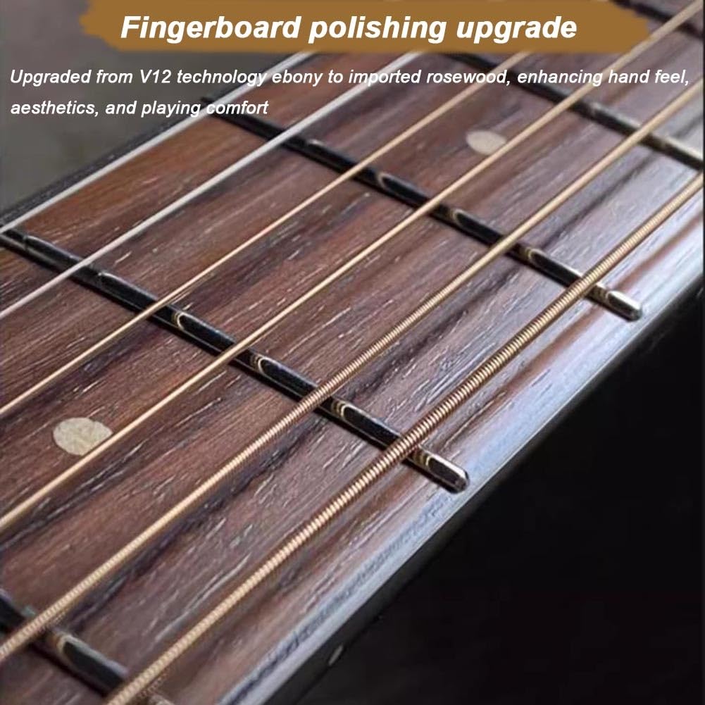 Chitarra Acustica, Set Chitarra Con Spalla Mancante, Custodia Morbida, Plettri, Corde E Tracolla Ideale Per Principianti, Adolescenti E Adulti(nero)