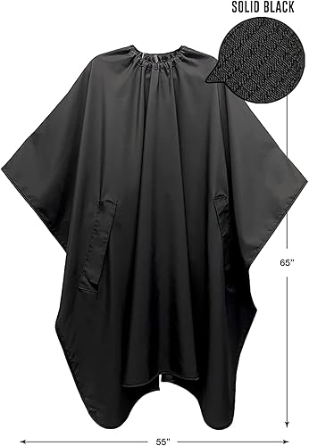 Miniatura 2 de Barber Strong Barber Shears and the Barber Cape - Funda para corte de pelo, negro, delantal de barbero regular en negro, tapete de barbero - negro,