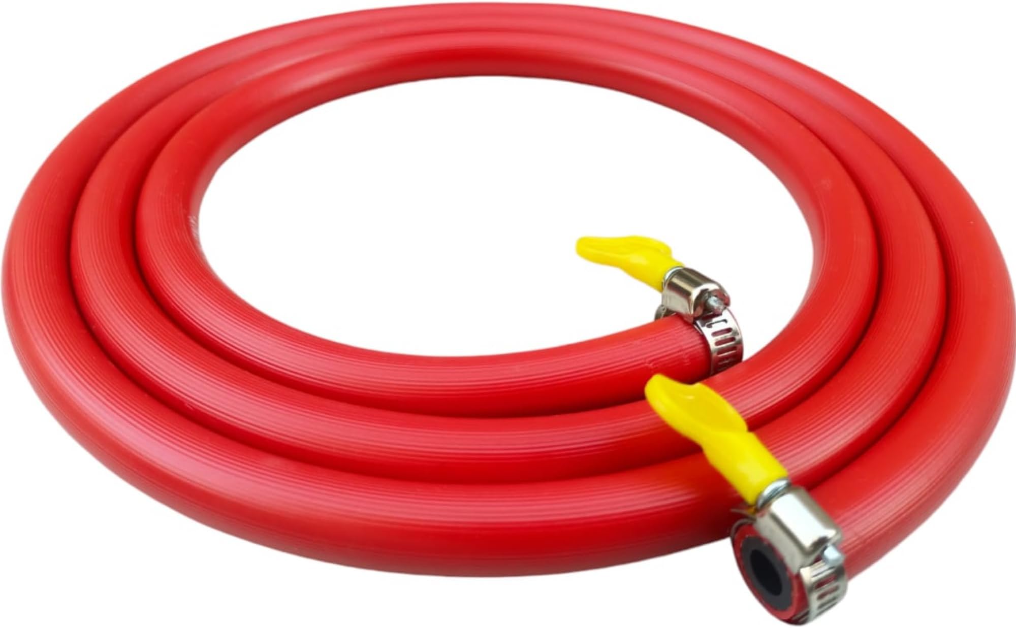 LPG Gas Hose Pipe with 2 Clamps 3 Miters – Made in Italy – Durable Gas Connection for Stoves, Cylinders, and Grills أنبوب خرطوم غاز البترول المسال مصنوع في إيطاليا (3M)