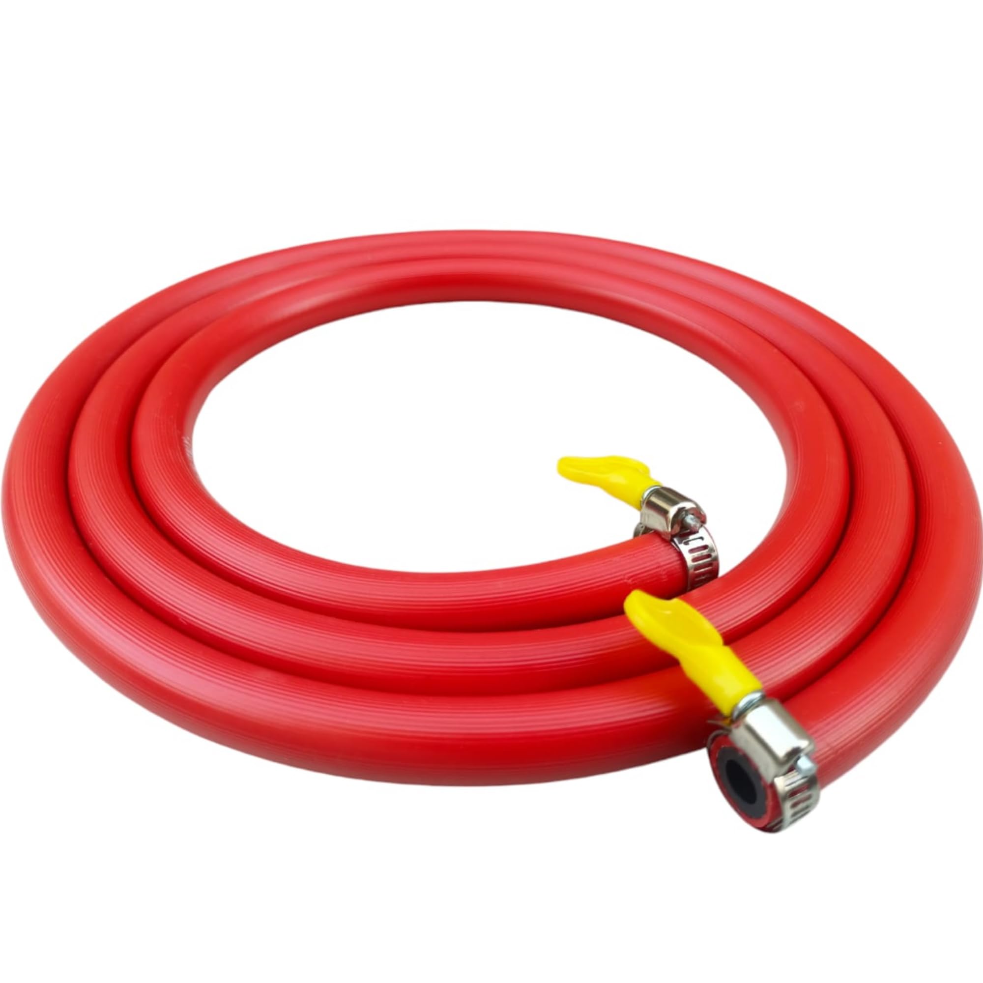LPG Gas Hose Pipe with 2 Clamps 3 Miters – Made in Italy – Durable Gas Connection for Stoves, Cylinders, and Grills أنبوب خرطوم غاز البترول المسال مصنوع في إيطاليا (3M)