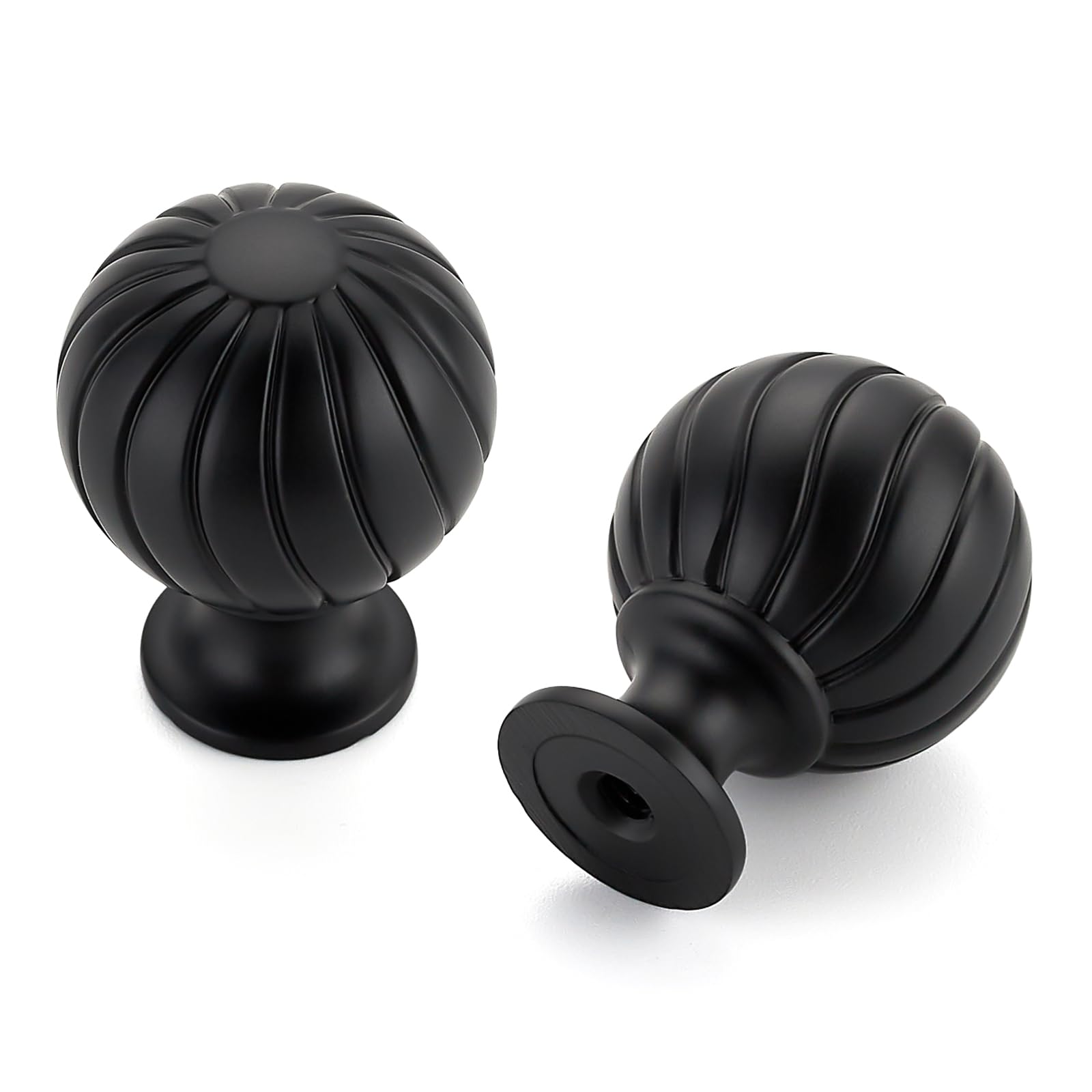 Boutons de tiroir noirs de 2,5 cm pour placard de salle de bain et commode