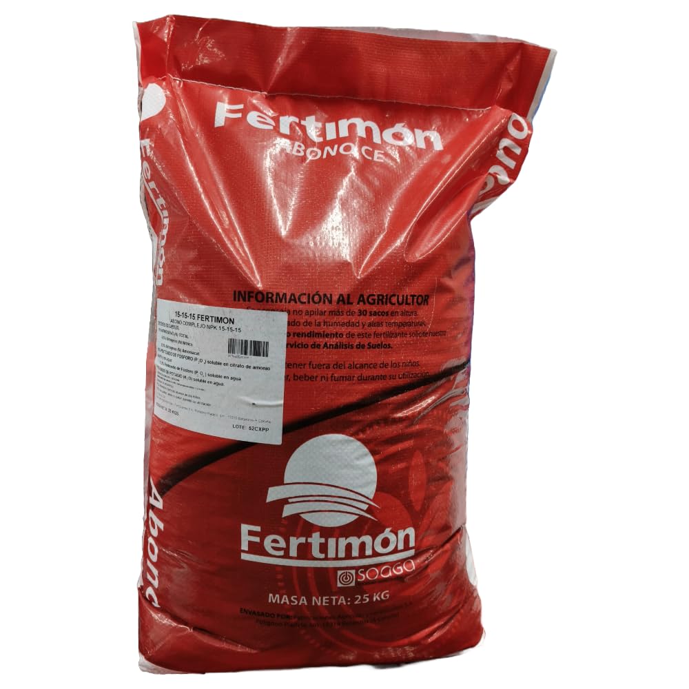 Fertilizante Triple 15-15-15 con SO3 saco 25kg. Abono equilibrado con nitrógeno, fosforo y potasio. Abono versatil equilibrado con nitrógeno, fósforo y potasio.