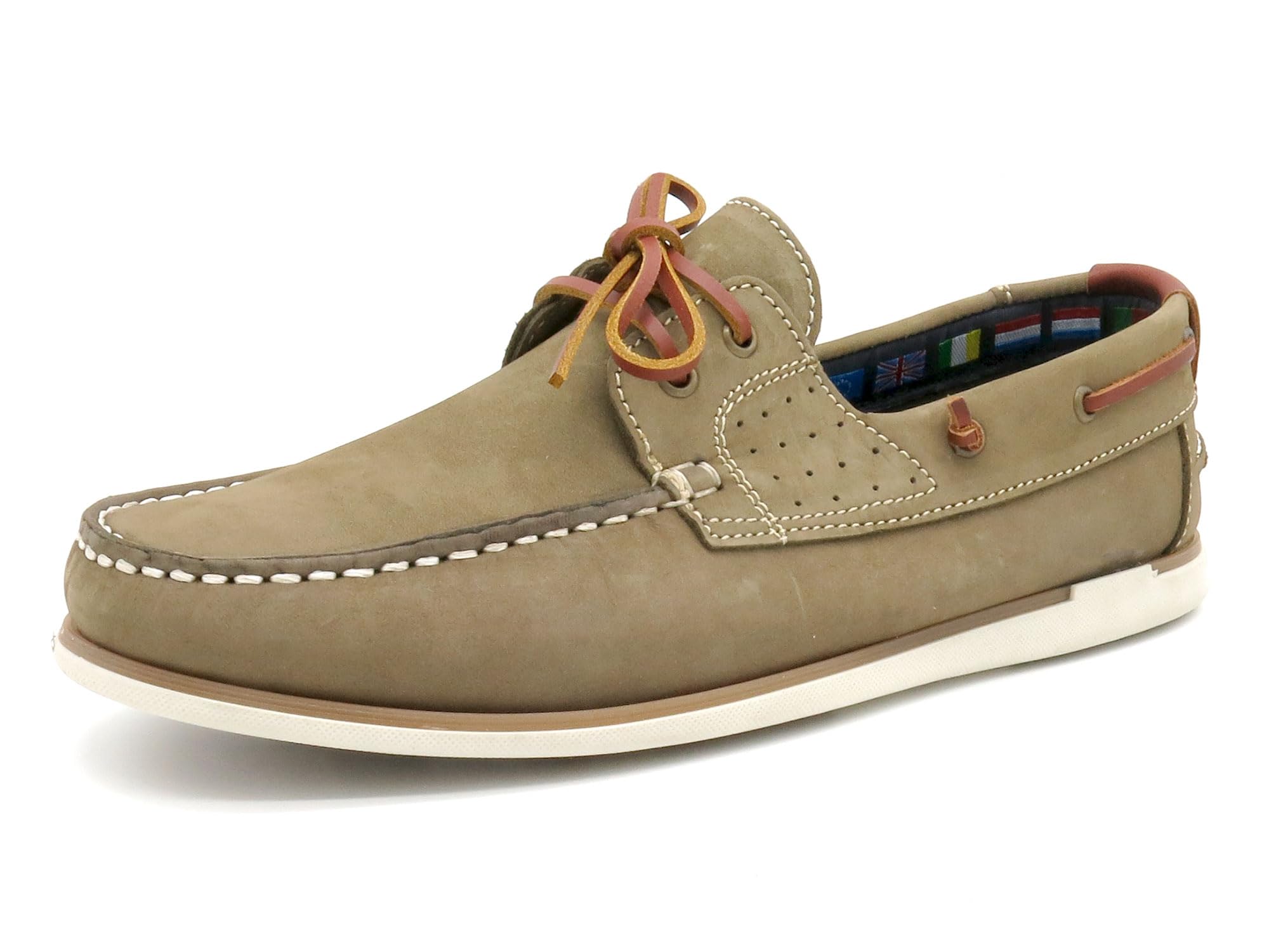 Casual Scarpe da barca da uomo in pelle, cucite con telaio